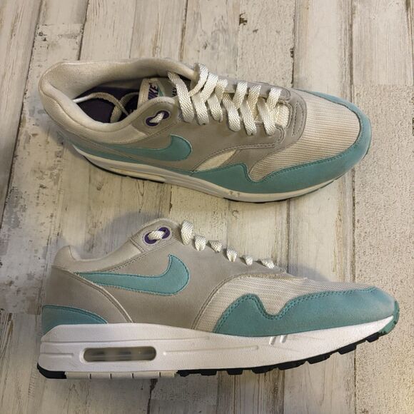 Nike Men’s 8 Air Max 1 OG Anniversary Aqua Sneakers Blue/Purple Sneaker LTD - Picture 13 of 14
